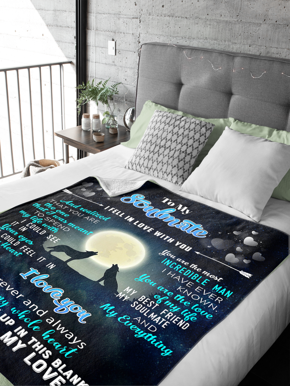 To My Soulmate - I Fell in Love with You Plush Fleece Blanket - 50x60