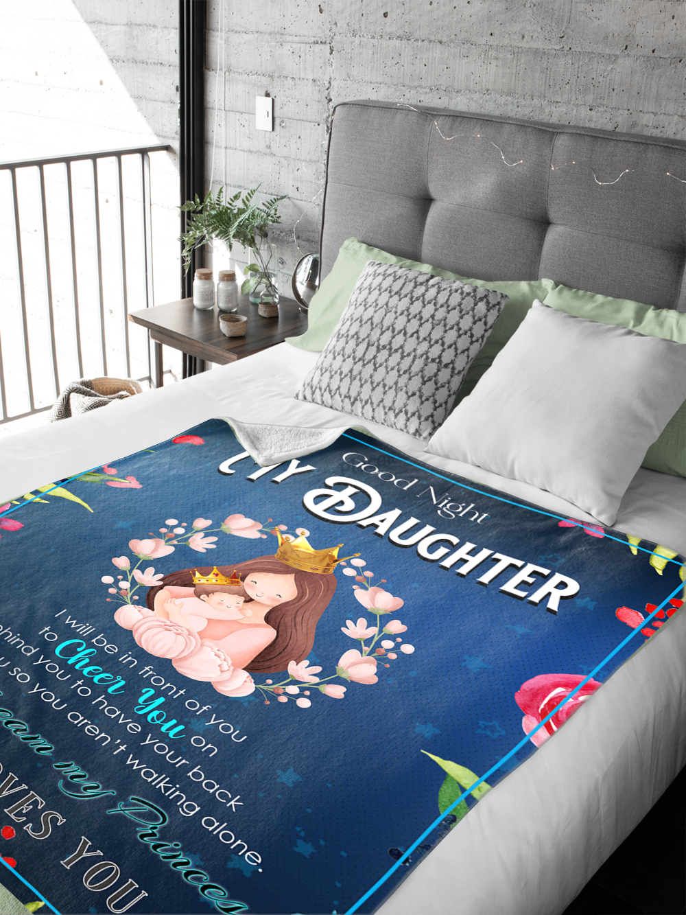 Goodnight My Daughter Plush Fleece Blanket - 50x60