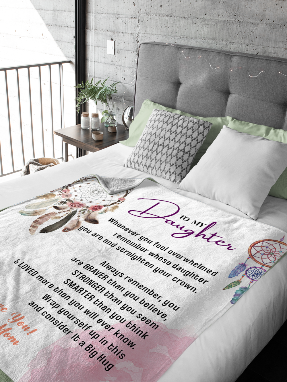 To My Daughter - Straighten Your Crown Plush Fleece Blanket - 50x60