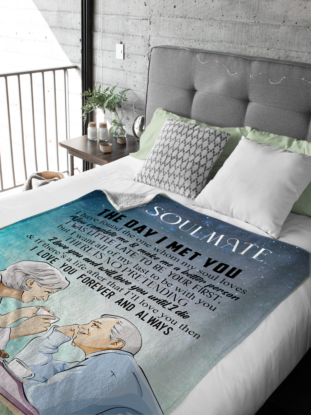 To My Soulmate - The Day I Met You Plush Fleece Blanket - 50x60