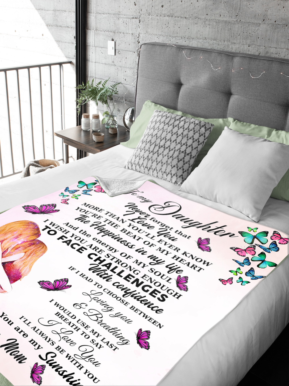 To My Daughter - You Are My Sunshine Plush Fleece Blanket - 50x60