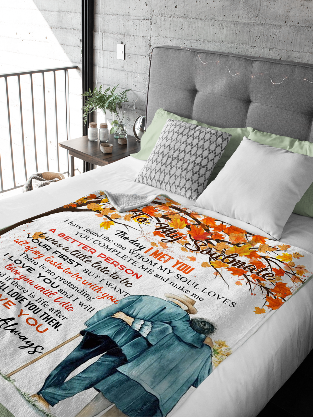 To My Soulmate - The Day I Met You Plush Fleece Blanket - 50x60