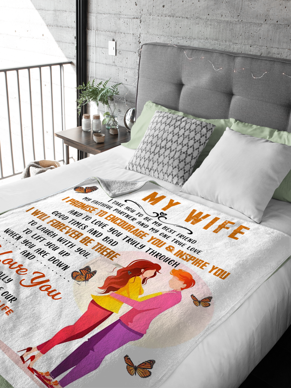 To My Wife - I Promise Plush Fleece Blanket - 50x60