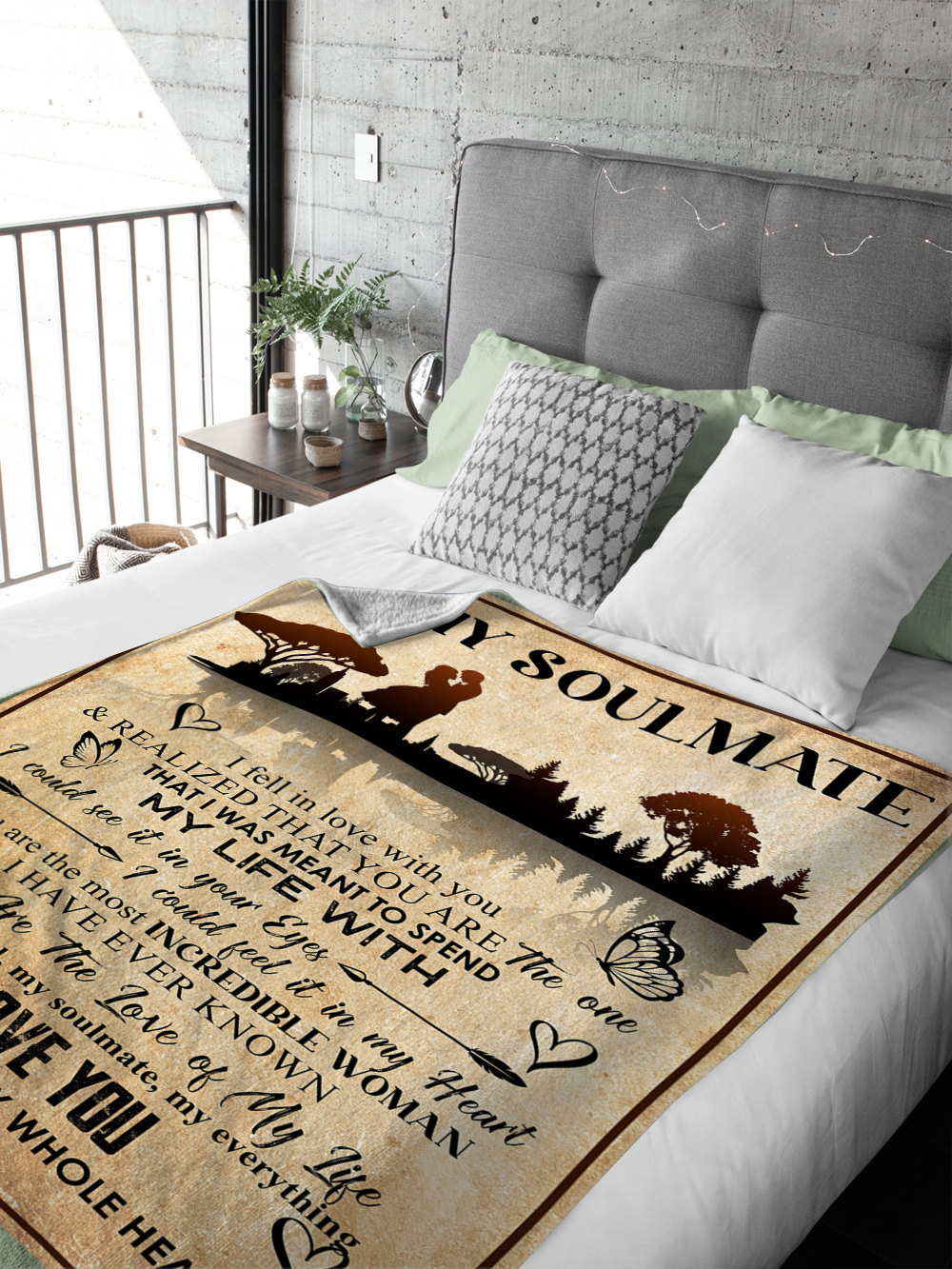 To My Soulmate - I Fell in Love with You Plush Fleece Blanket - 50x60