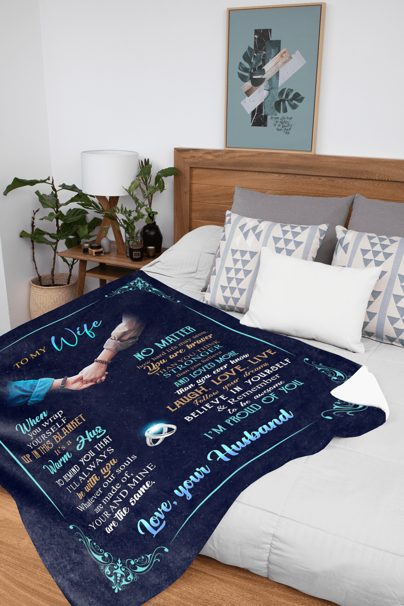 To My Wife - I'm Proud Of You Plush Fleece Blanket - 50x60