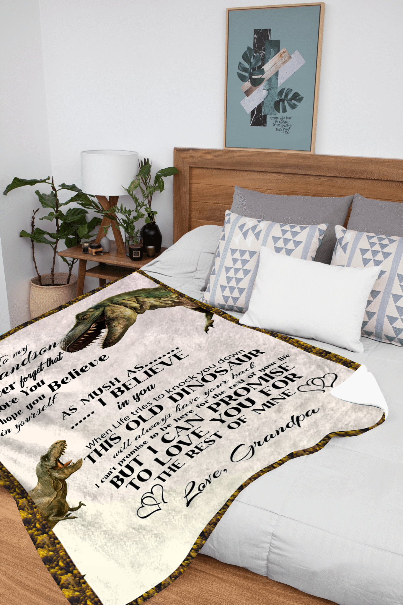 To My Grandson - Never Forget Plush Fleece Blanket - 50x60