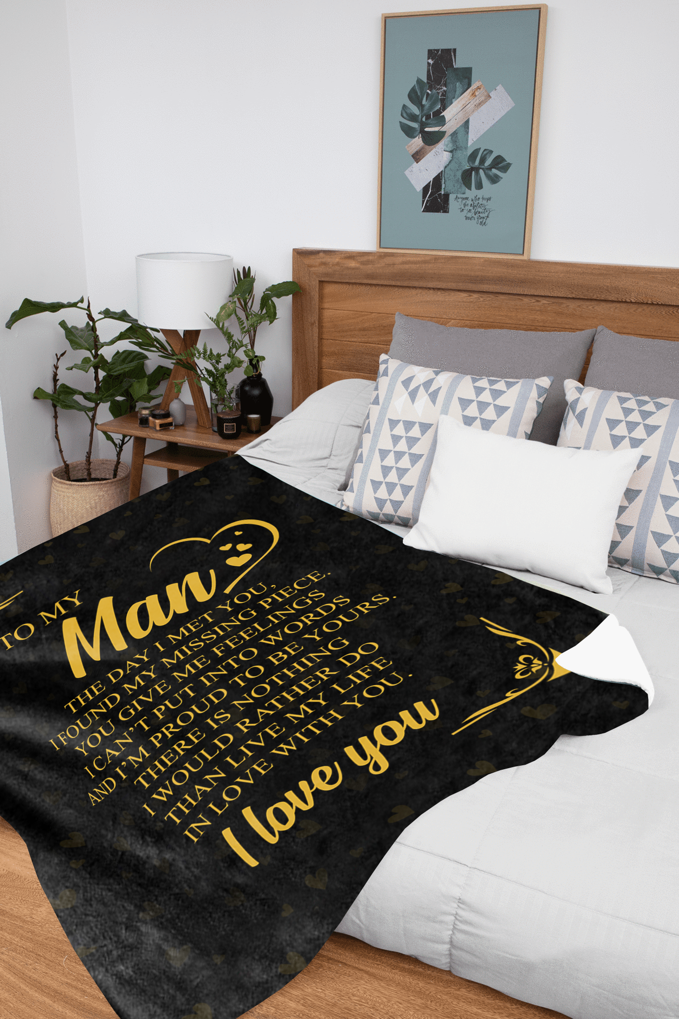 To My Man - The Day I Met You Plush Fleece Blanket - 50x60