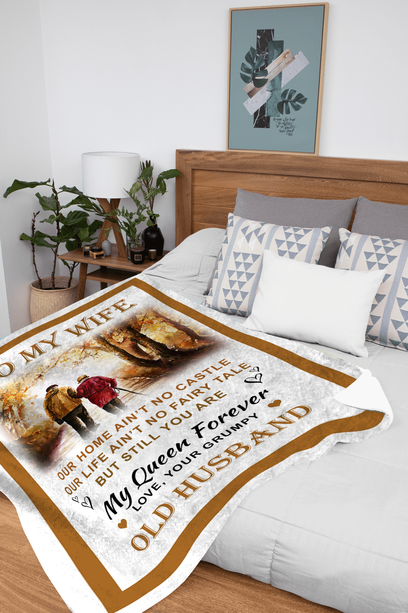 To My Wife - Our Home Plush Fleece Blanket - 50x60