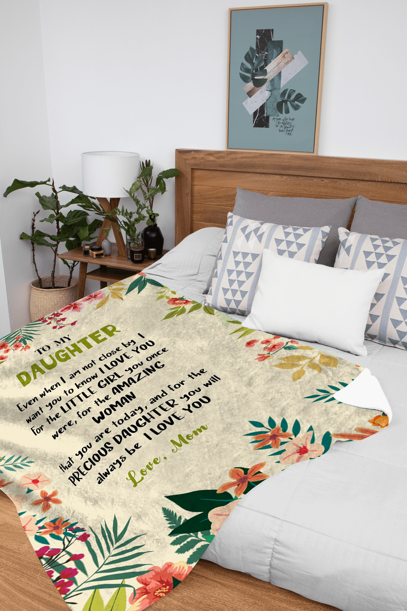 To My Precious Daughter Plush Fleece Blanket - 50x60