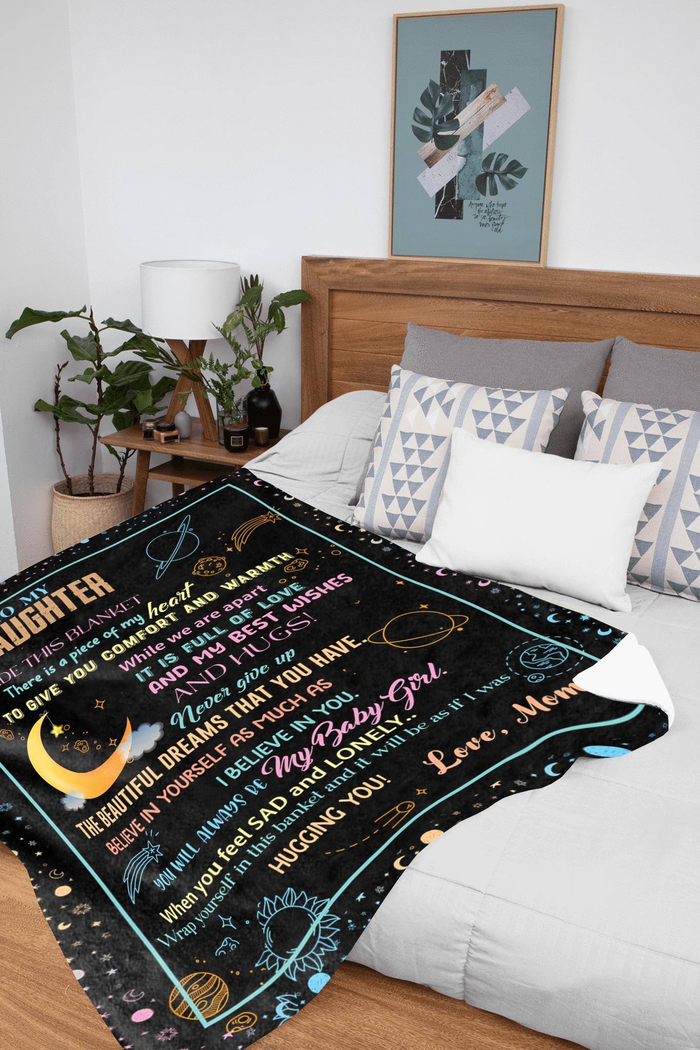 To My Daughter - A Piece Of My Heart Plush Fleece Blanket - 50x60