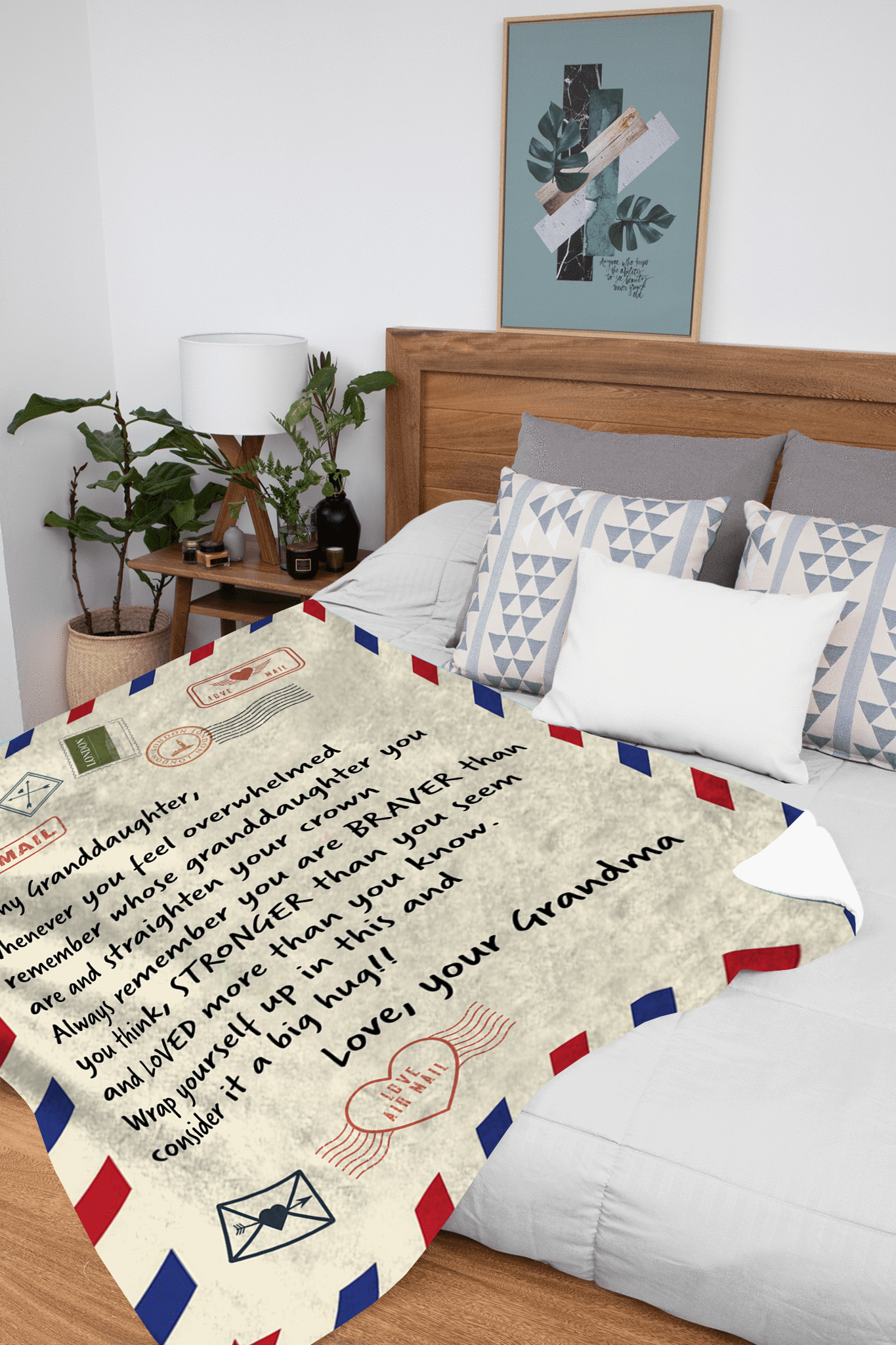 To My Granddaughter - Love Grandma Plush Fleece Blanket - 50x60