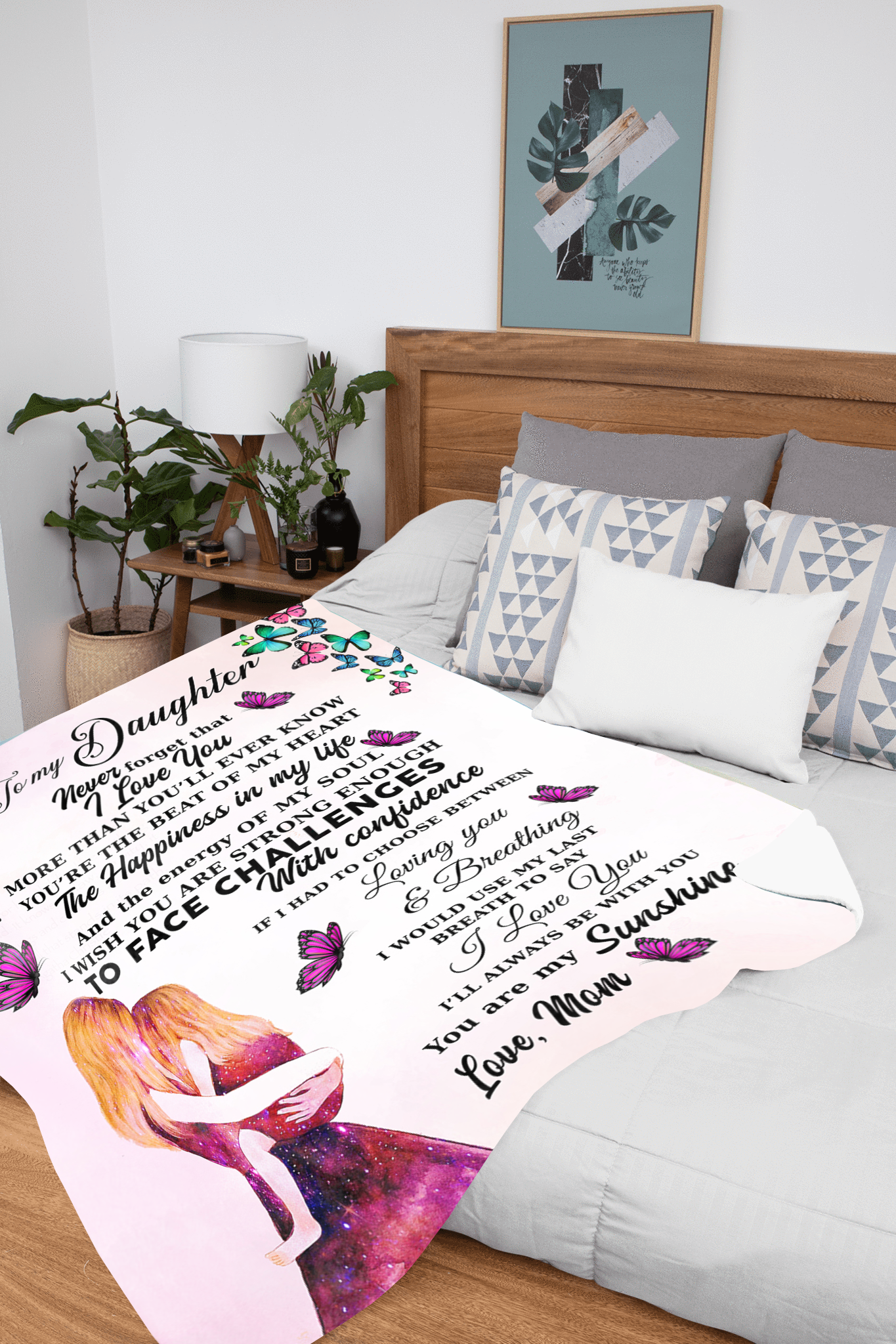 To My Daughter - You Are My Sunshine Plush Fleece Blanket - 50x60