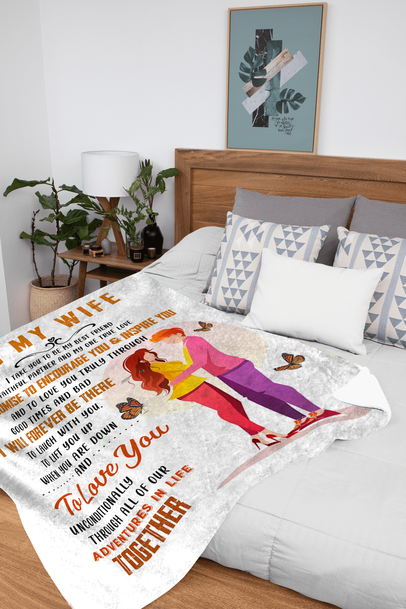 To My Wife - I Promise Plush Fleece Blanket - 50x60