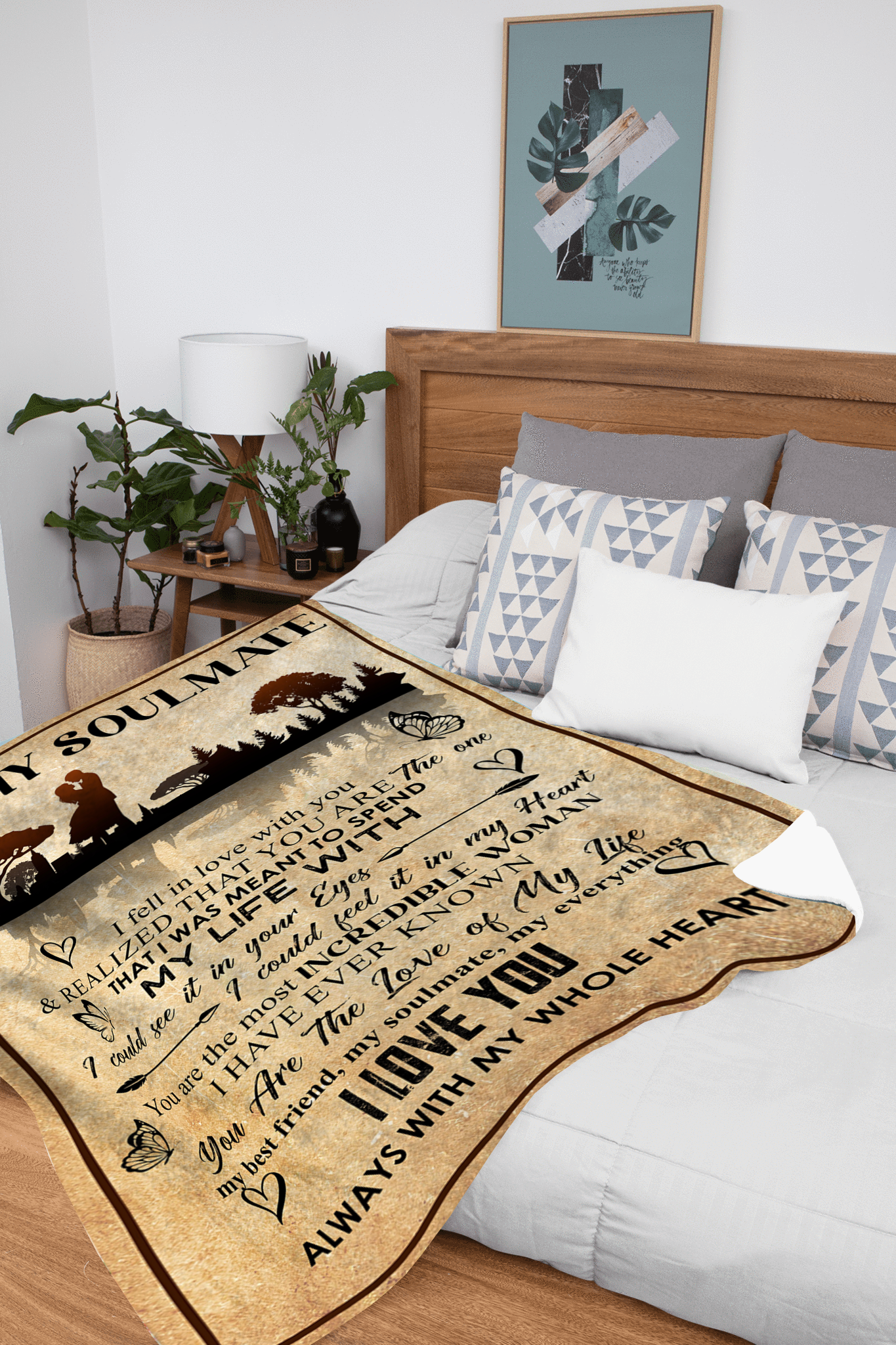 To My Soulmate - I Fell in Love with You Plush Fleece Blanket - 50x60