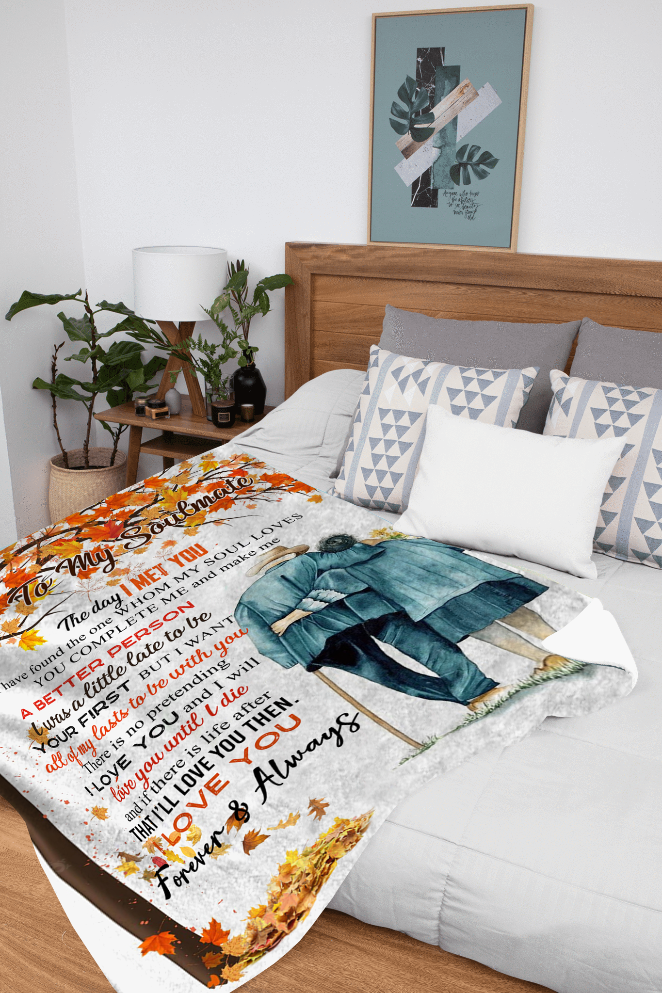 To My Soulmate - The Day I Met You Plush Fleece Blanket - 50x60