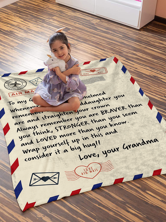 To My Granddaughter - Love Grandma Plush Fleece Blanket - 50x60