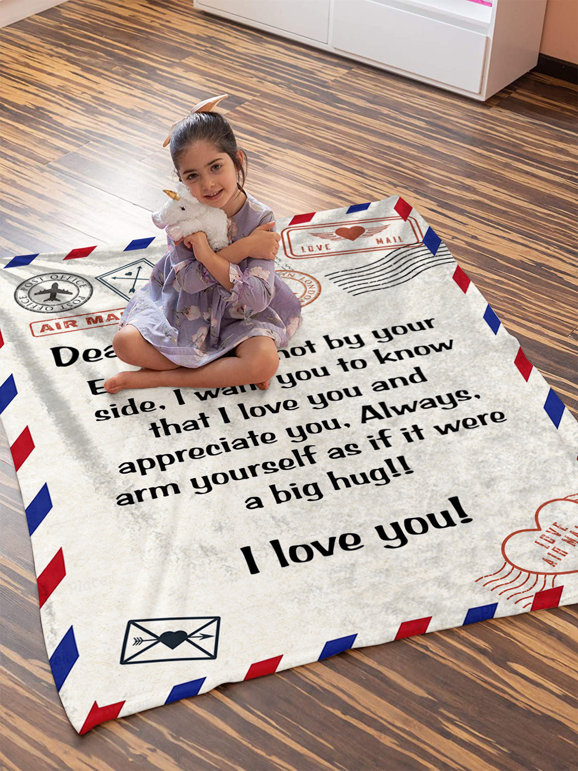 Dear Dad - I Love You Plush Fleece Blanket - 50x60