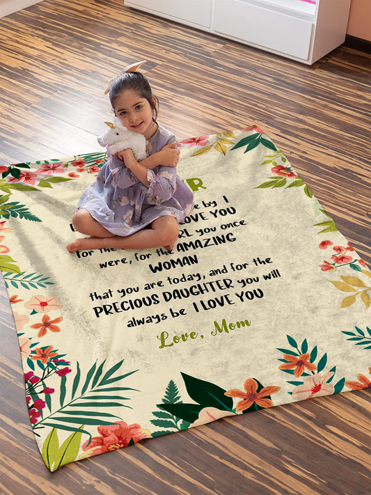 To My Precious Daughter Plush Fleece Blanket - 50x60