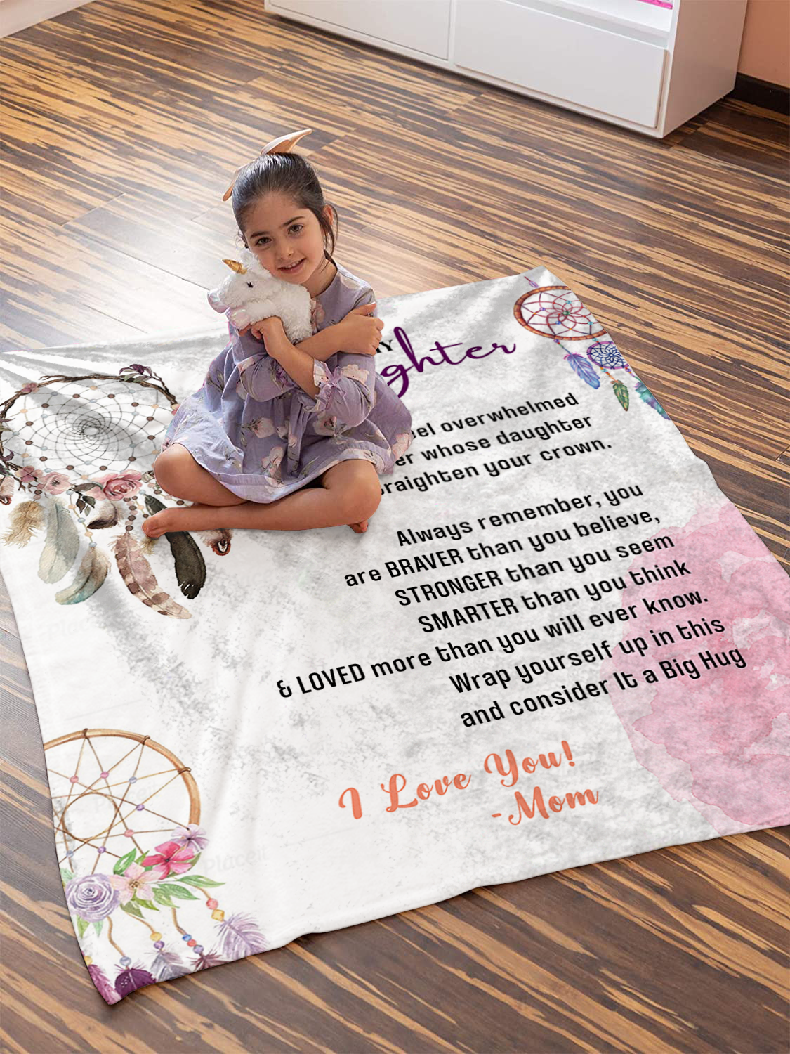 To My Daughter - Straighten Your Crown Plush Fleece Blanket - 50x60