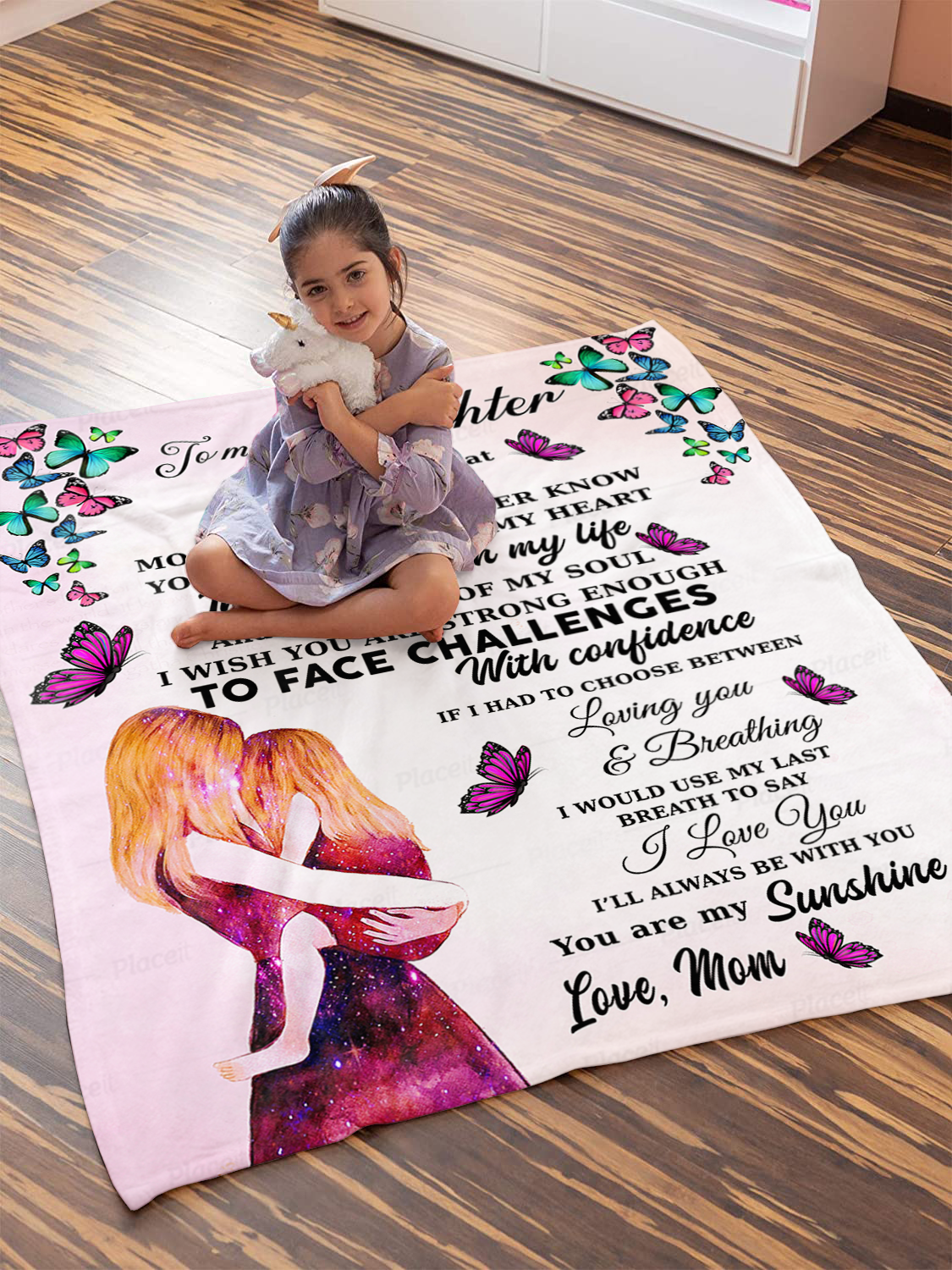 To My Daughter - You Are My Sunshine Plush Fleece Blanket - 50x60