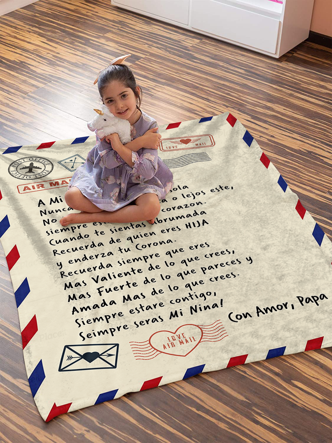 A Mi Hija - Con Amor Papa Plush Fleece Blanket - 50x60