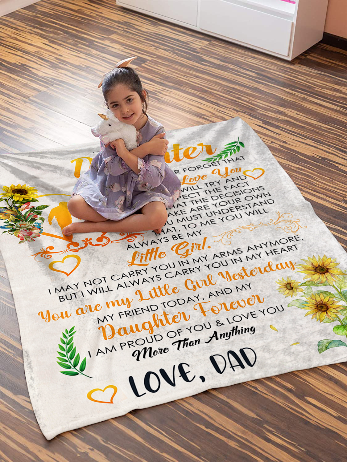 To My Daughter - You Are My Little Girl Plush Fleece Blanket - 50x60