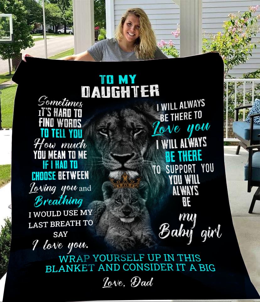 To My Daughter - It's Hard to Find Words Plush Fleece Blanket - 50x60