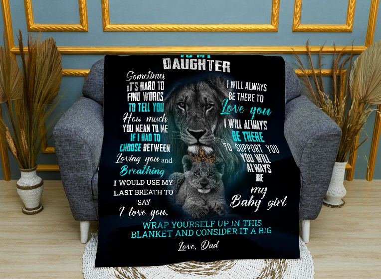 To My Daughter - It's Hard to Find Words Plush Fleece Blanket - 50x60