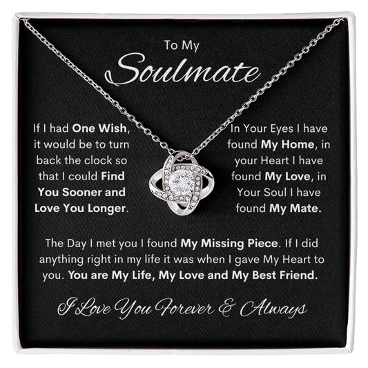 To My Soulmate - Love Knot Necklace