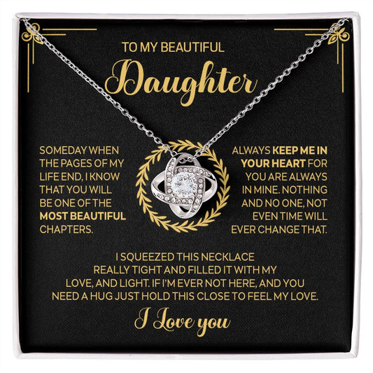 To My Beautiful Daughter - Love Knot Neckalce