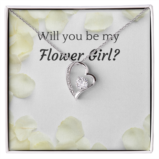 Flower Girl Proposal Heart Necklace