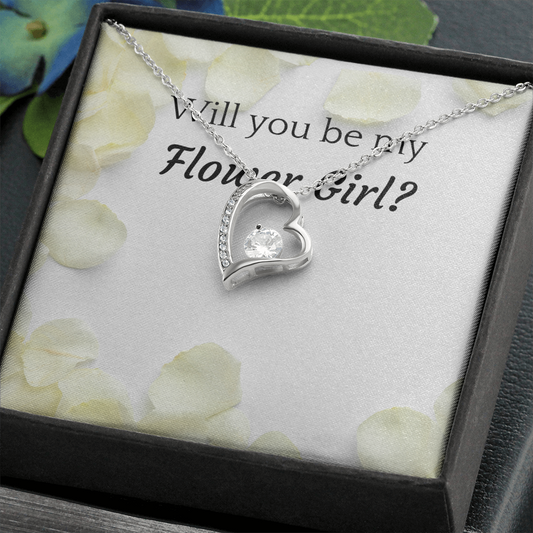 Flower Girl Proposal Heart Necklace