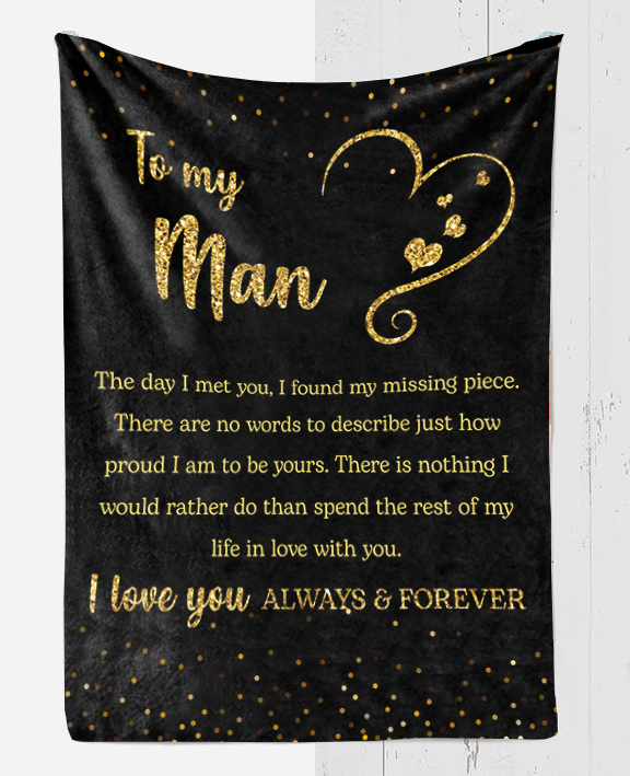 To My Man - The Day I Met You Plush Fleece Blanket - 50x60