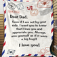 Dear Dad - I Love You Plush Fleece Blanket - 50x60