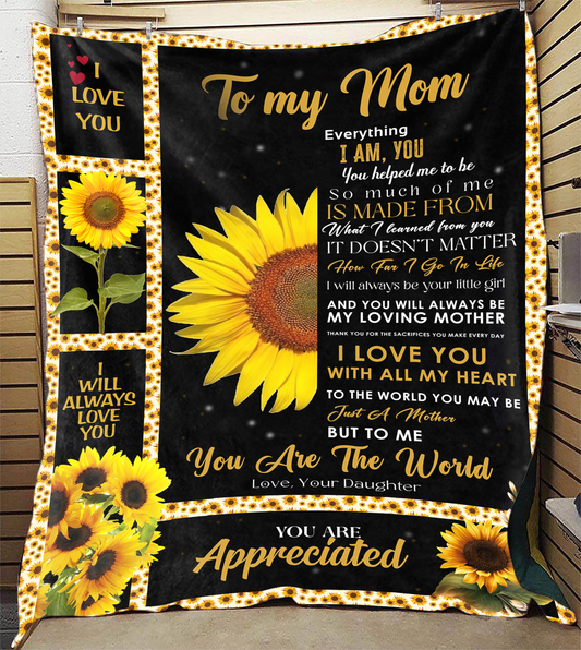 To My Mom - Everything I Am Plush Fleece Blanket - 50x60