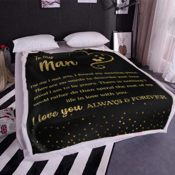 To My Man - The Day I Met You Plush Fleece Blanket - 50x60