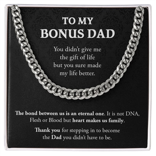 To My Bonus Dad - Cuban Link Chain