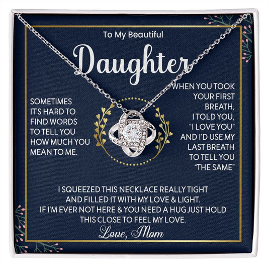 To My Daughter - Love Knot Necklace