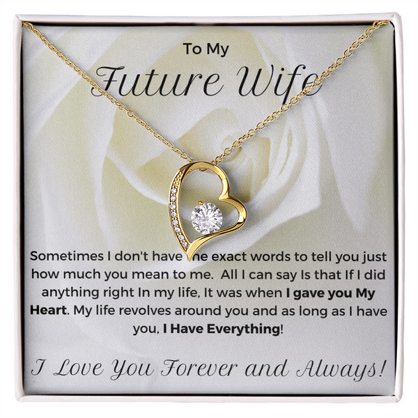 Fa Gifts to My Future Wife Necklace Future Wife Gifts Alluring Beauty Necklace  with Message Card and Gift Box Future Wife Gifts Fiancee Gifts, Metal,  Cubic Zirconia,: Buy Online at Best Price